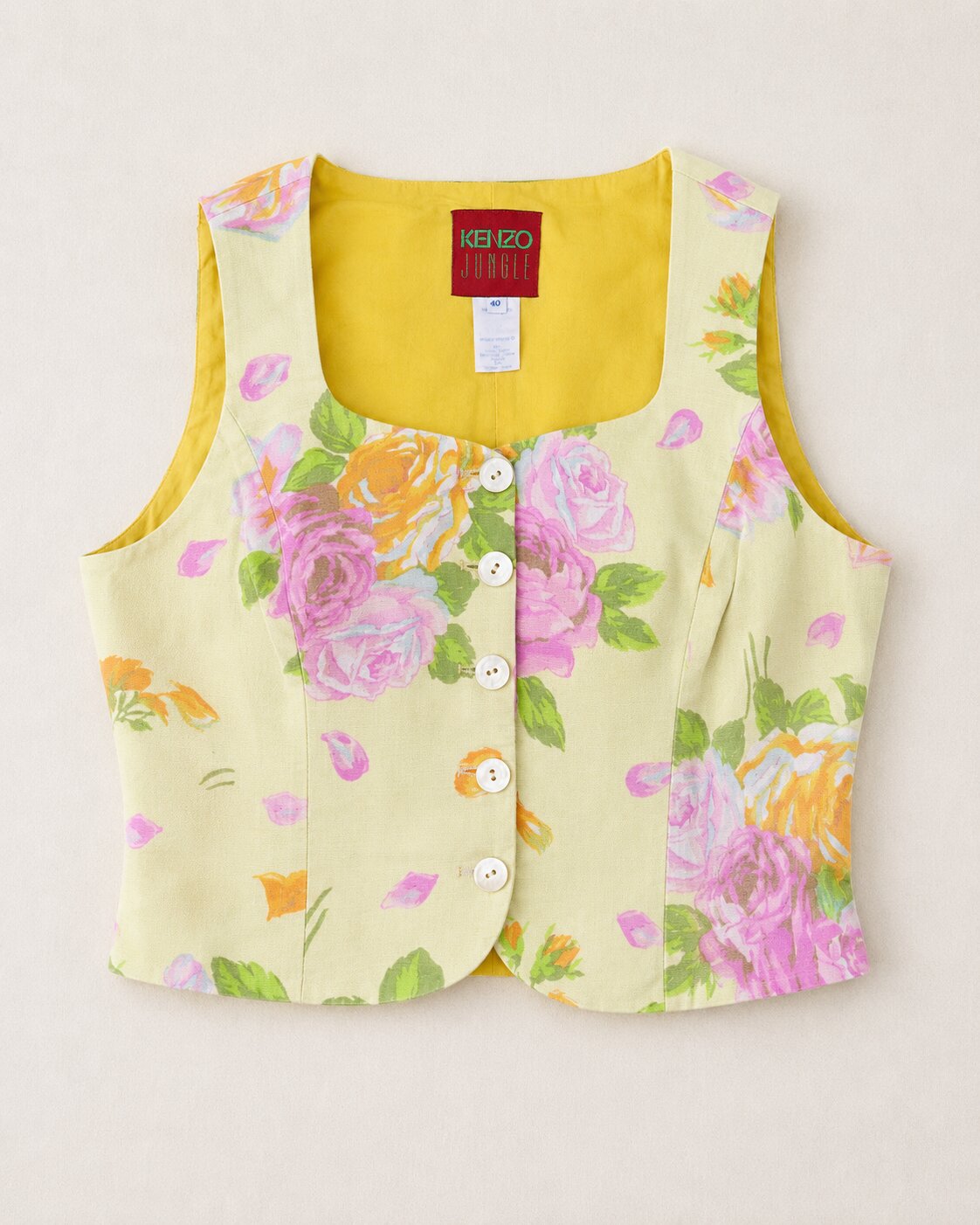 Authentique gilet Kenzo Jungle vintage à imprimé floral