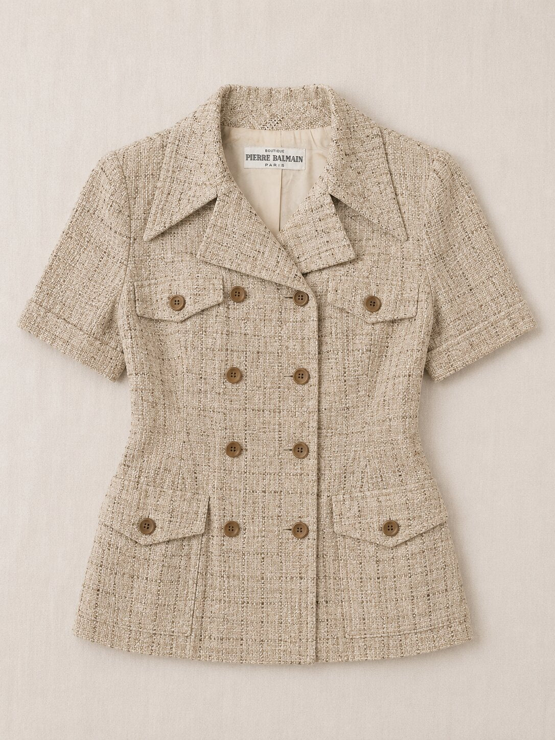 Authentique blazer saharienne Pierre Balmain Paris iconique vintage