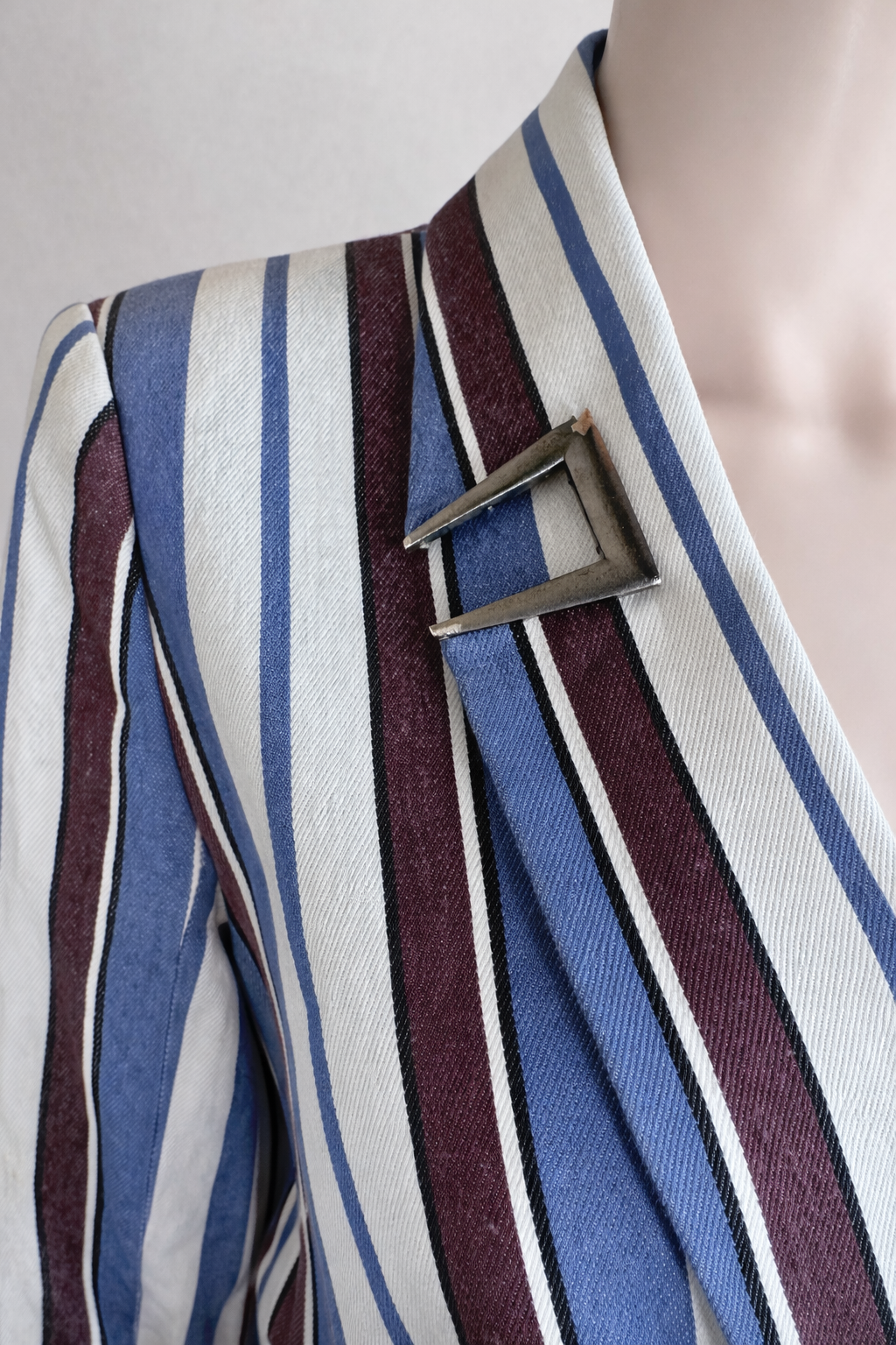Blazer en coton Mugler à rayures vintage authentique