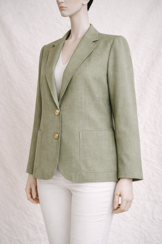 Authentic vintage olive linen blazer Burberry