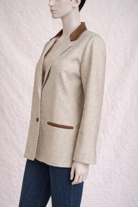 Beige linen and silk blazer Lanvin Paris