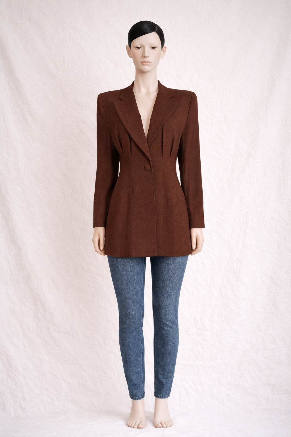 Blazer en laine marron Emmanuelle Khanh Paris authentique vintage circa 80