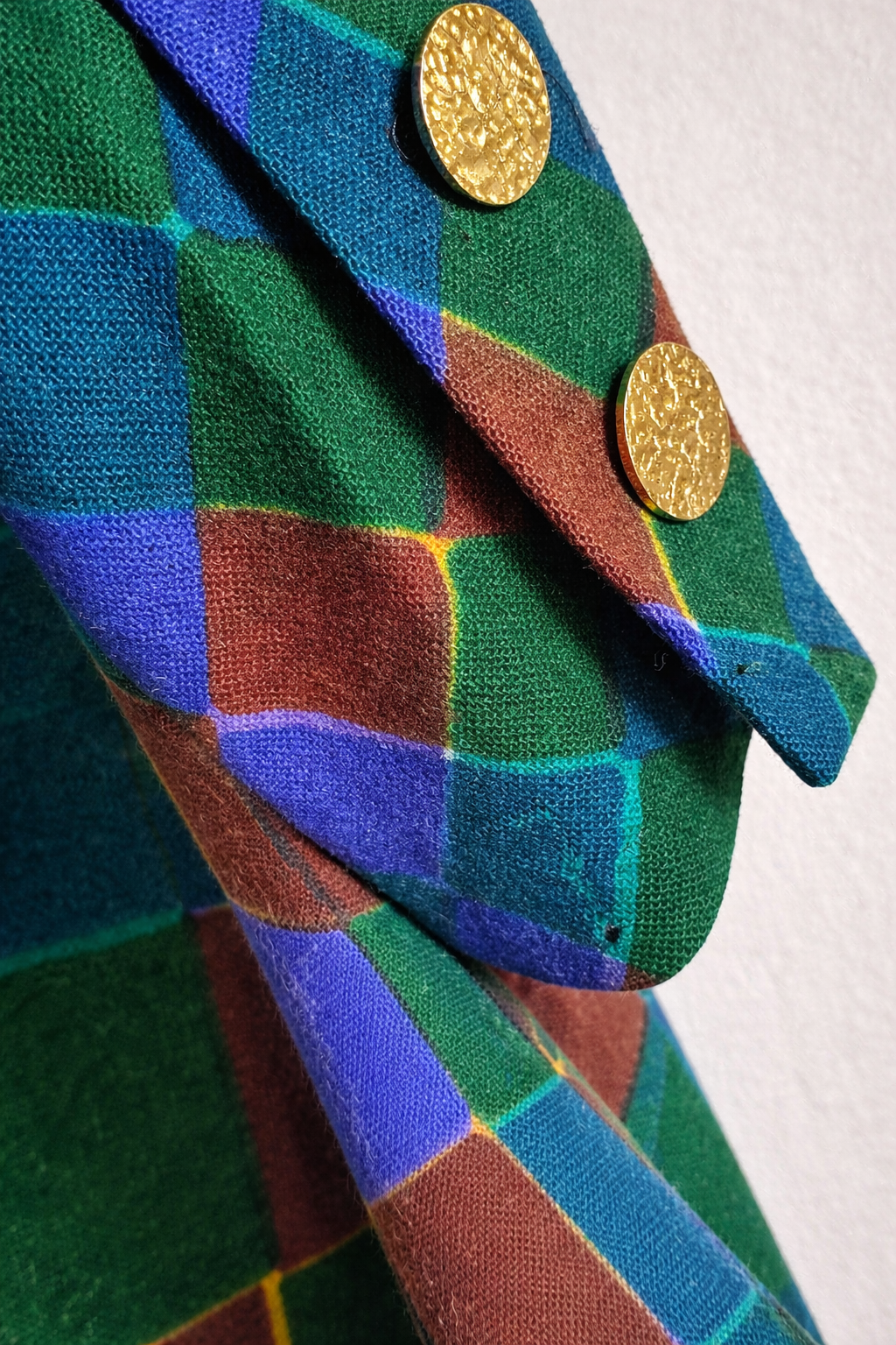 Blazer Givenchy en laine à motif losanges vintage
