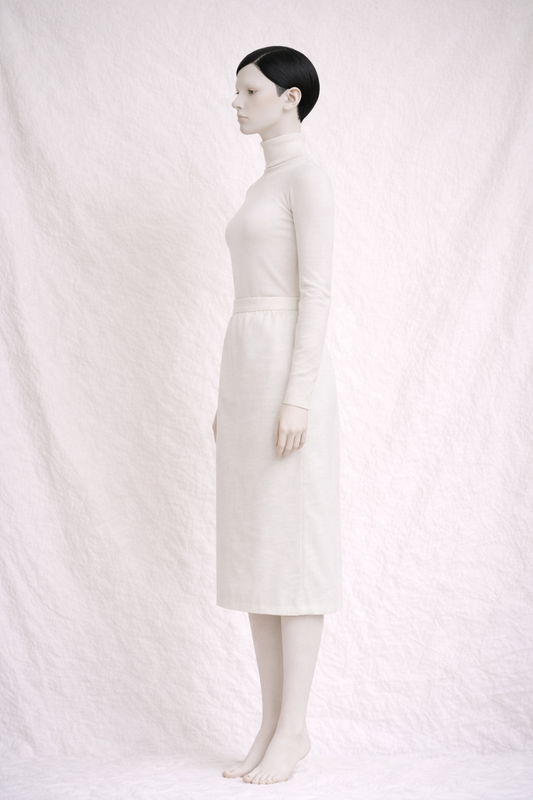 Authentic Céline Paris Vintage Cream Wool Skirt