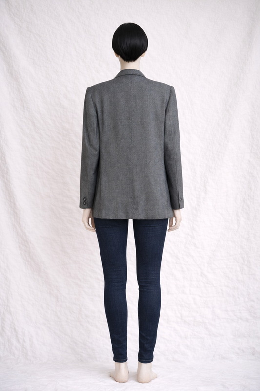 Authentic vintage grey wool Burberry blazer