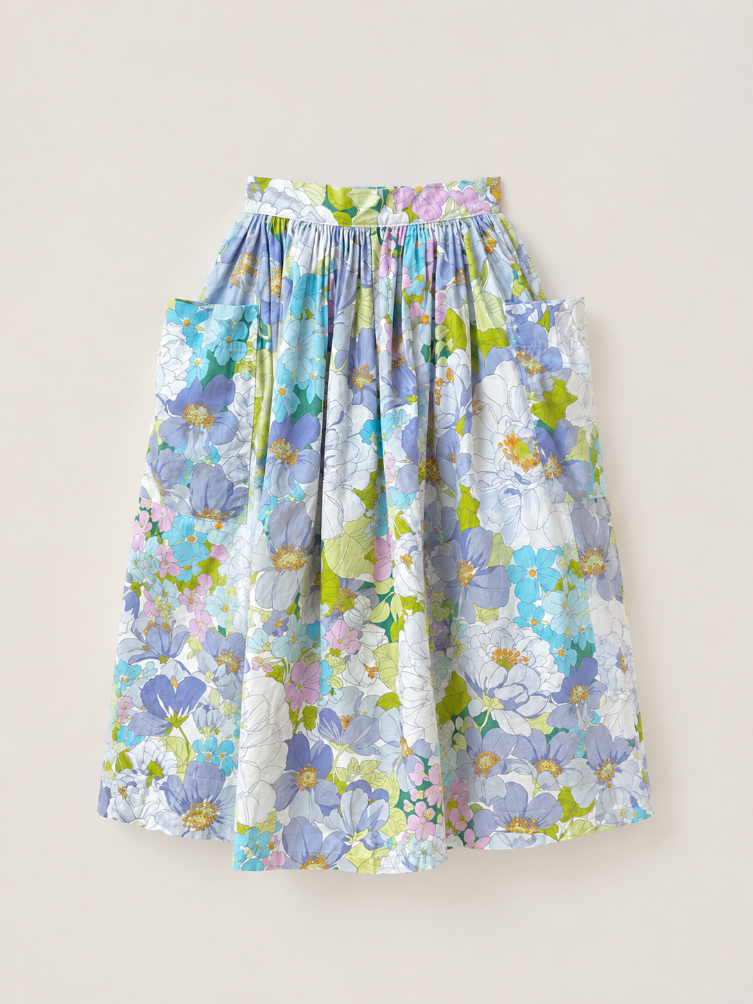 Jupe Fiorucci vintage en coton imprimé floral pastel