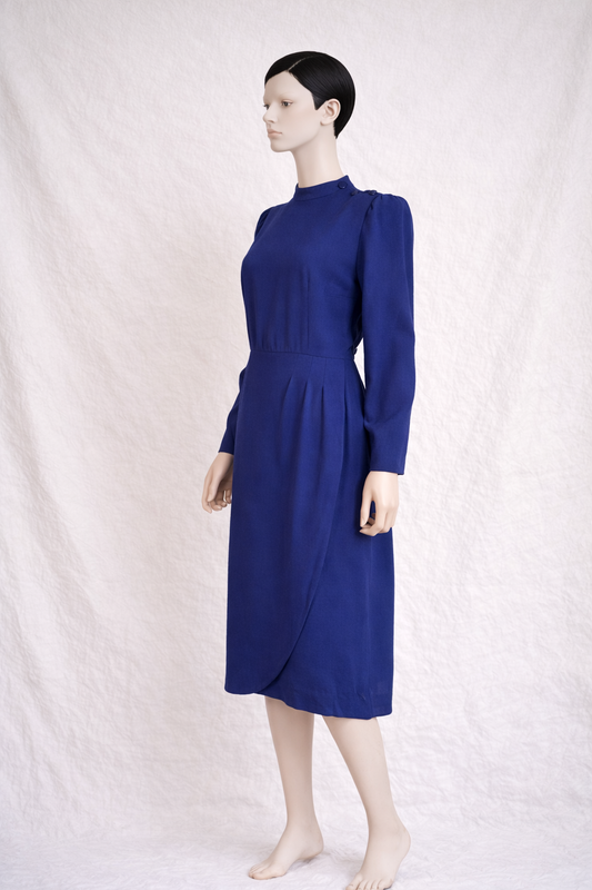 Authentic Nina Ricci Boutique Dress in Deep Purple Vintage Wool