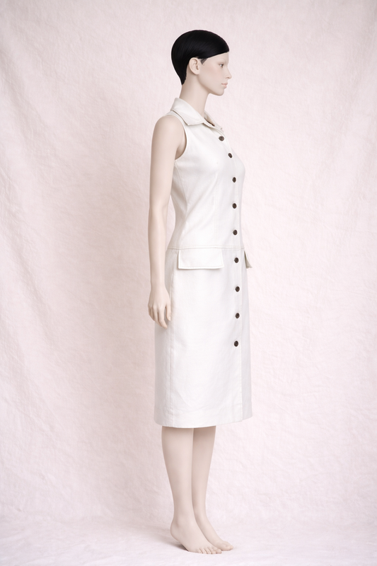 Nina Ricci vintage sleeveless linen summer dress
