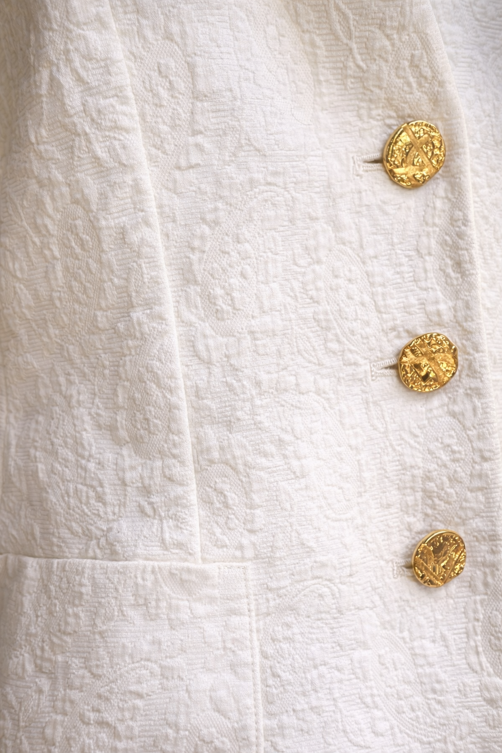 Blazer en coton blanc manches courts Yves Saint Laurent vintage