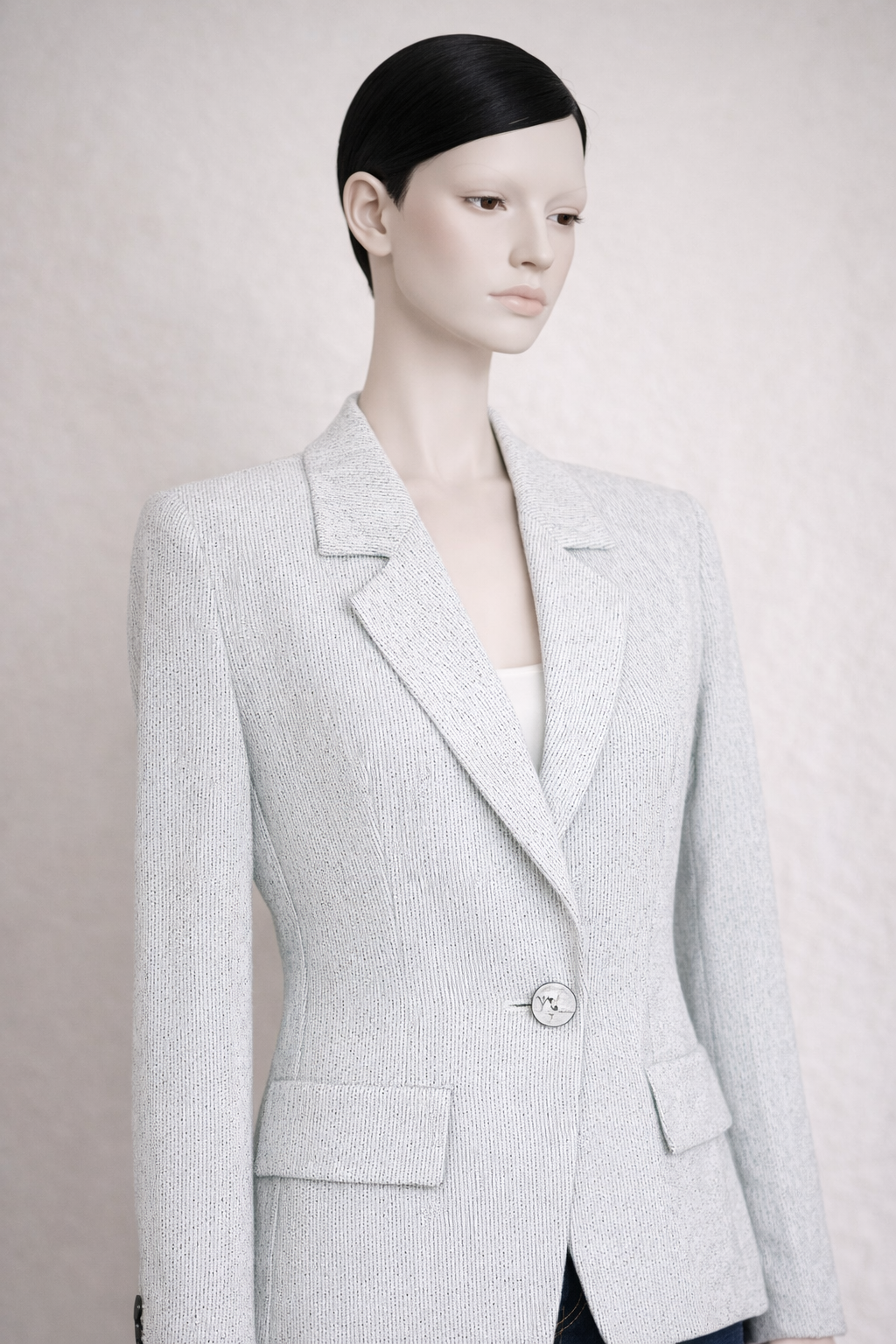 Blazer authentique Yves Saint Laurent en coton à fines rayures vintage