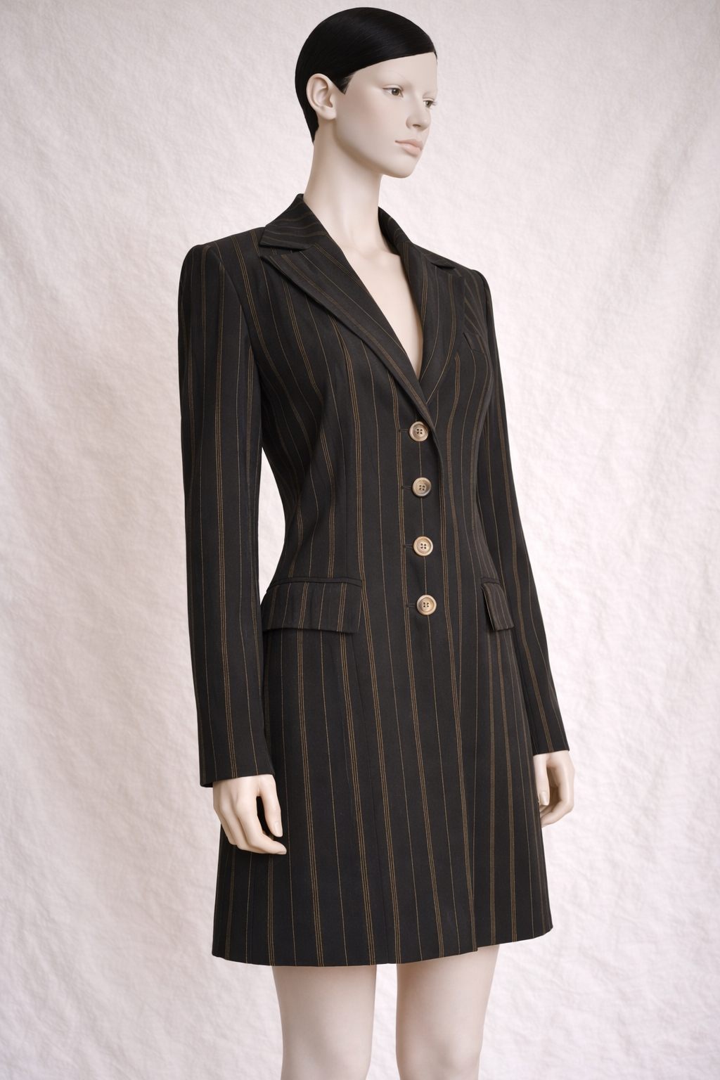 Paco Rabanne Paris manteau - blazer long rayée structurée vintage