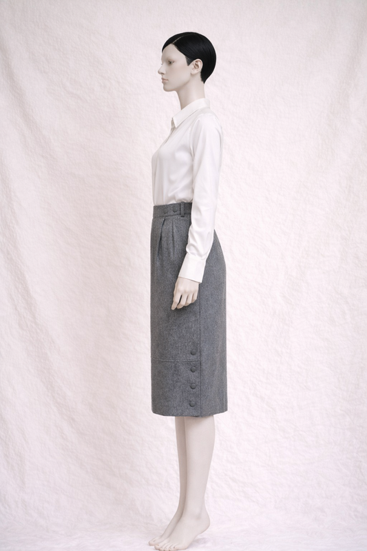 Grey wool midi skirt Yves Saint Laurent vintage