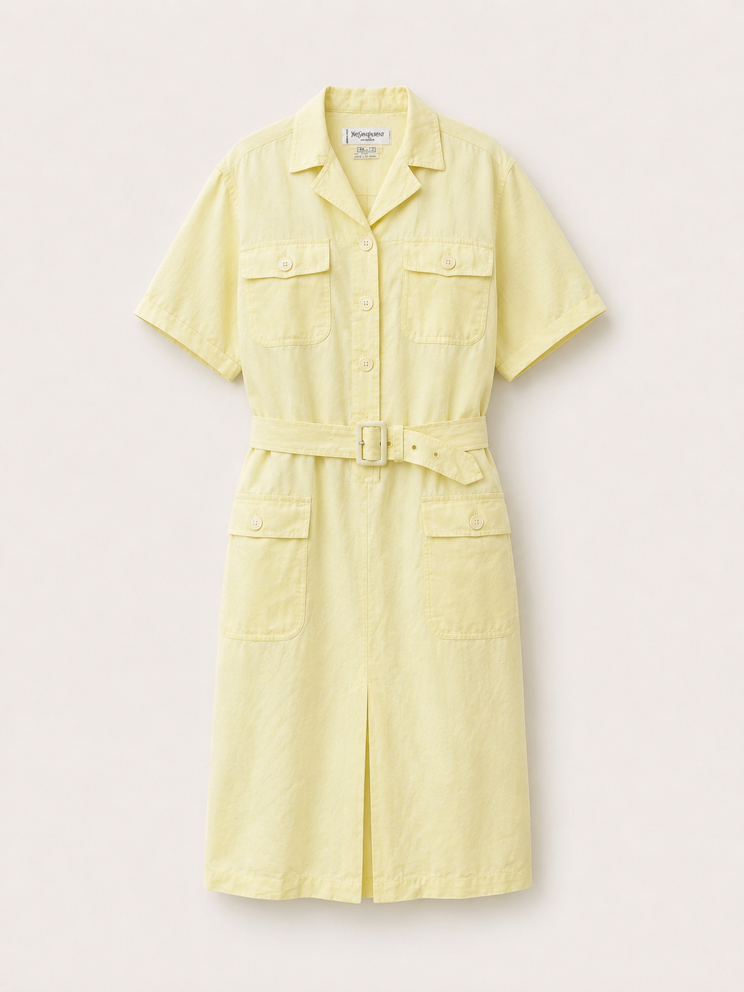 Robe en lin jaune Yves Saint Laurent vintage authentique