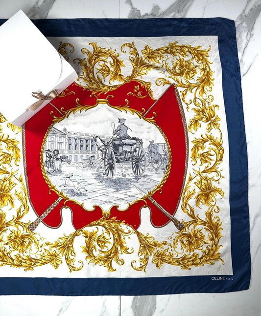 Large silk square Céline vintage