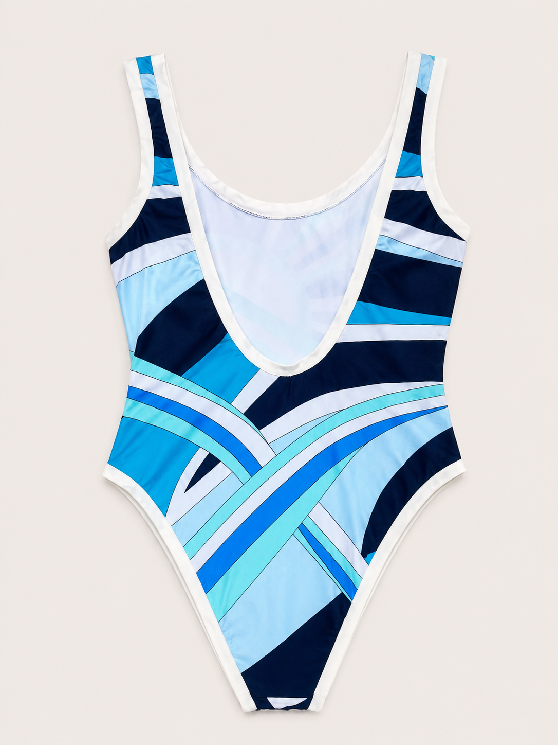 Maillot de bain une pièce vintage Emilio Pucci à imprimé bleu turquoise