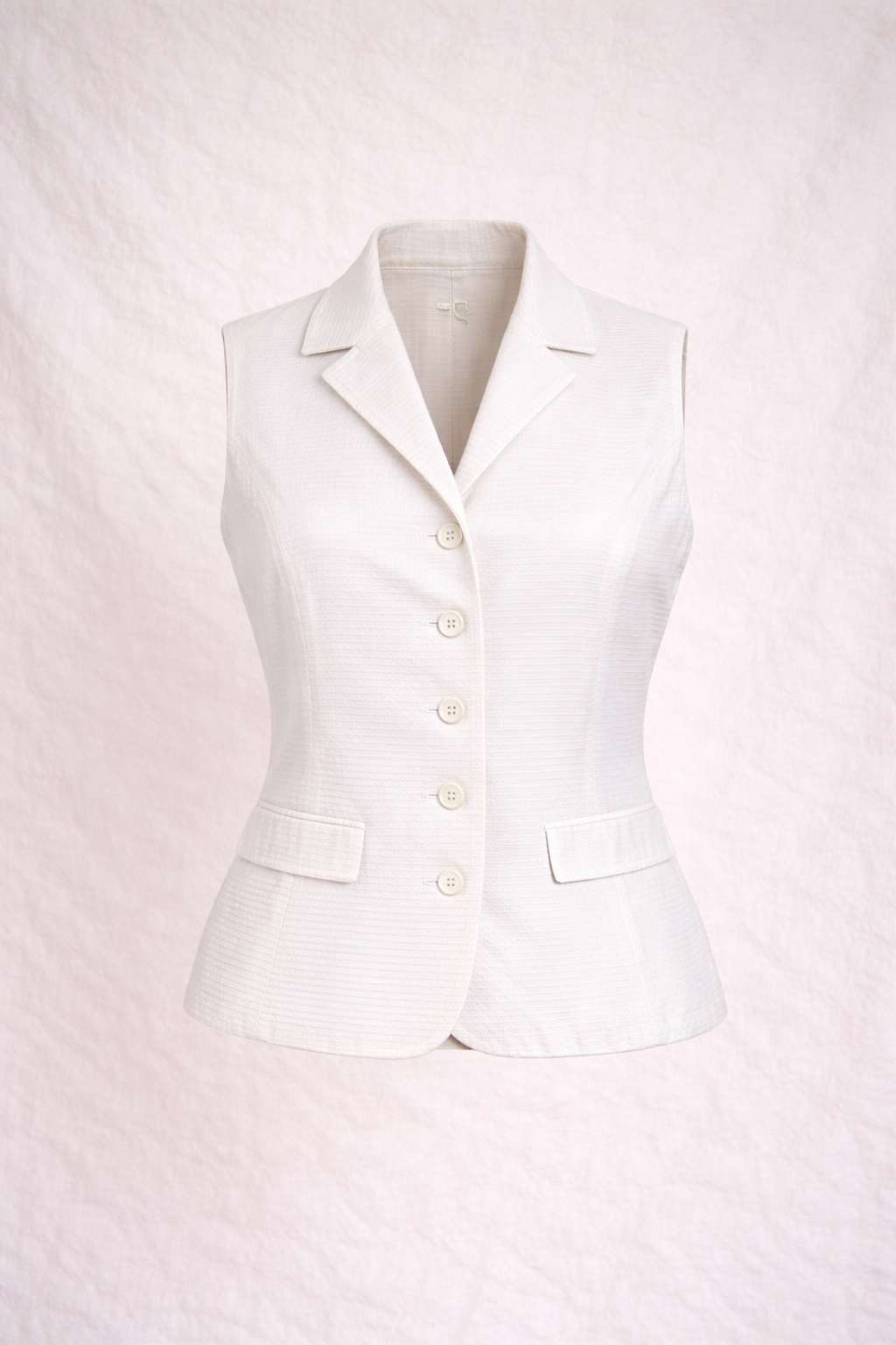 Gilet sans manches Givenchy matelassé rose vintage