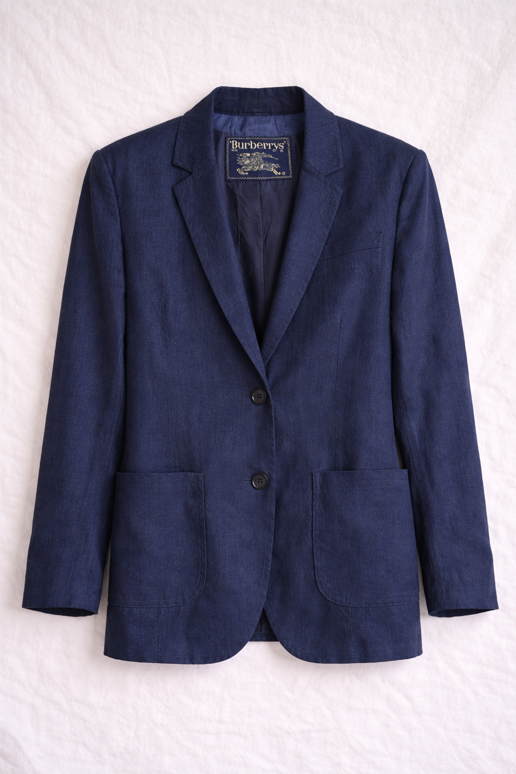 Blazer en denim bleu foncé Burberry vintage authentique