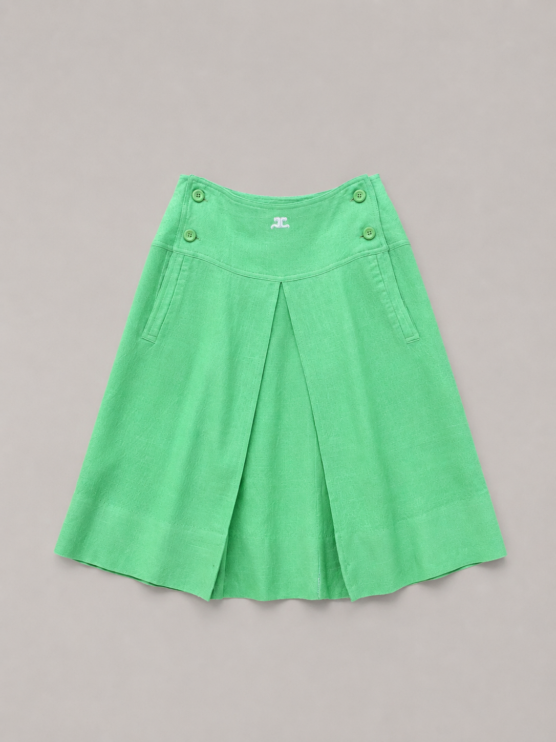 Authentique jupe Courrèges Paris vintage vert neon
