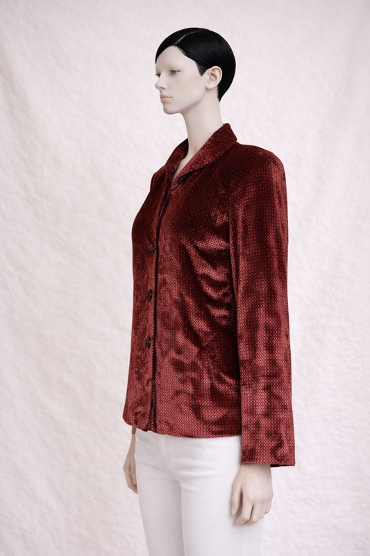 Silk Velvet Printed Vintage Blazer by Balenciaga