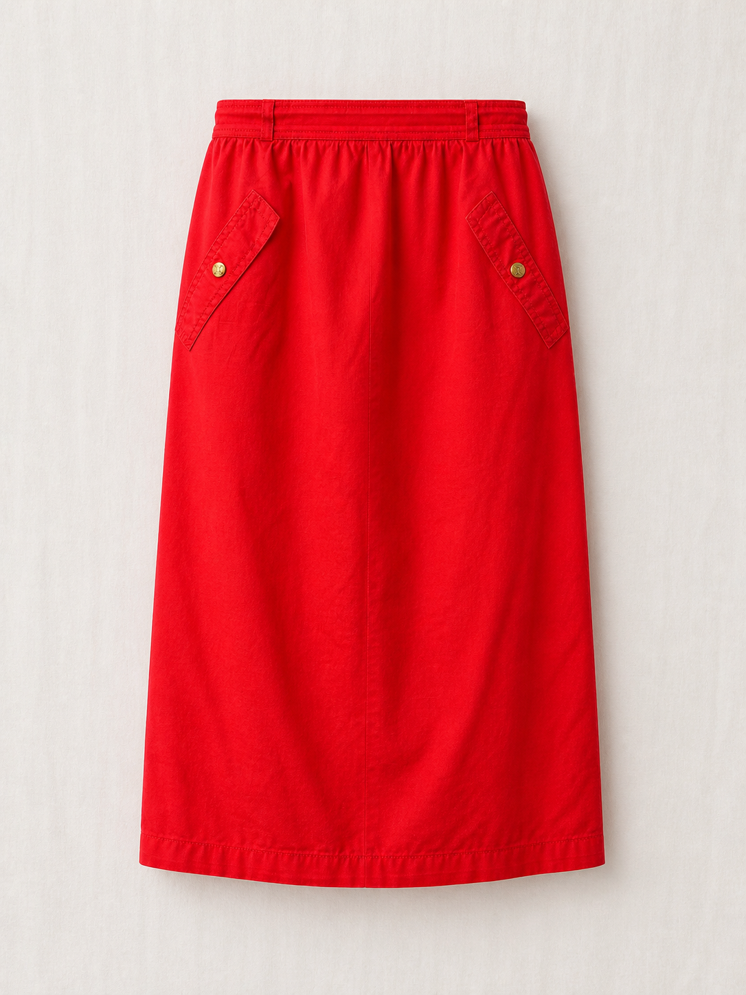 Jupe authentique Céline Paris en coton rouge vintage