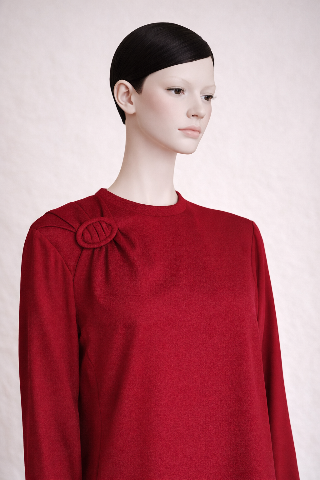 Robe midi en laine Nina Ricci Paris rouge vintage authentique