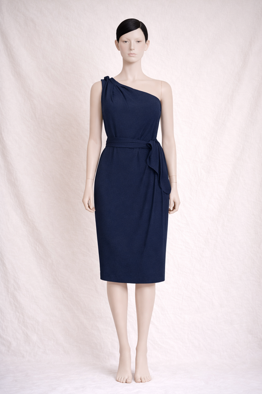 Authentic Hermès Navy Silk Dress