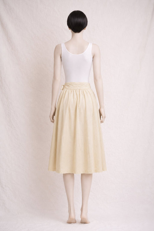 Authentic Courrèges Wrap Skirt in Vintage Ecru Cotton