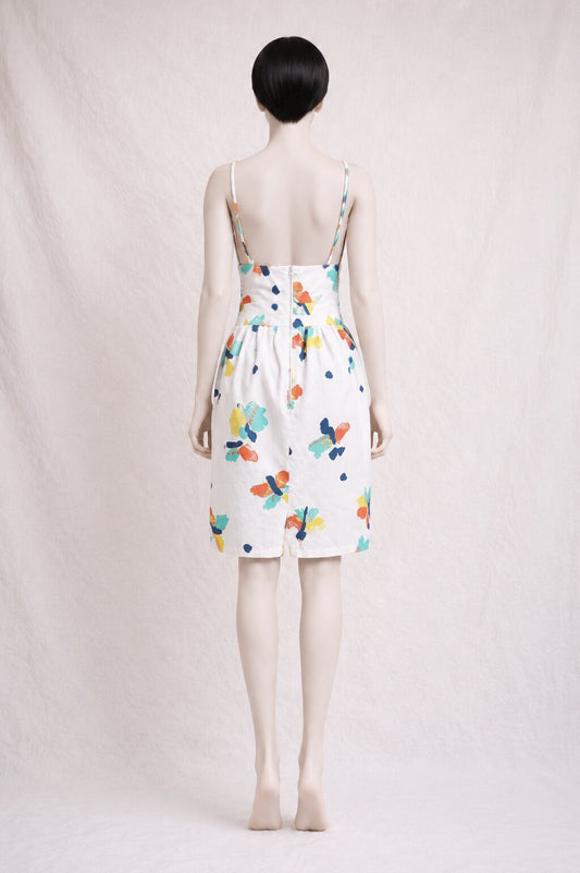 Authentic vintage printed cotton summer dress Louis Féraud