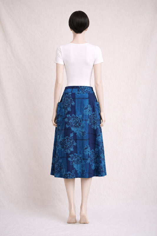 Floral printed denim skirt Kenzo Jap authentic vintage