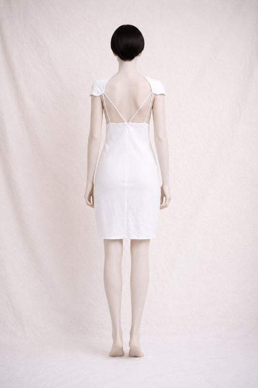 White Stretch Cotton Dress Guess Los Angeles