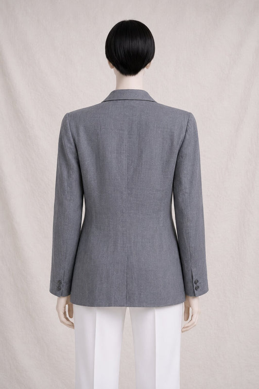 Authentic Vintage Grey Linen Blazer Kenzo Paris