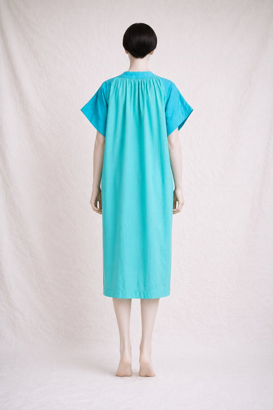 Authentic vintage Yves Saint Laurent turquoise cotton dress