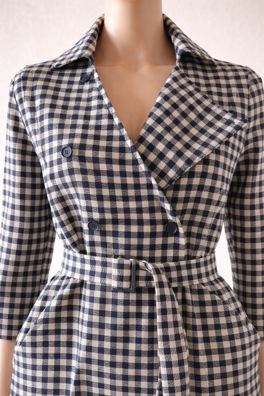 Robe en laine Guy Laroche à carreaux vichy vintage