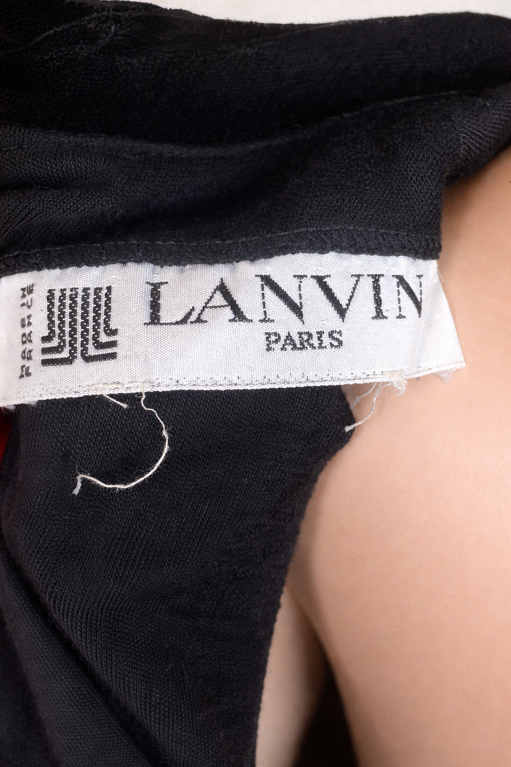 Robe longue authentique Lanvin Paris velours de soie dos ouvert vintage