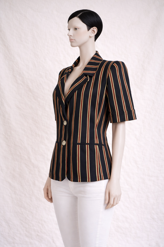 Blazer manches courts à rayures Yves Saint Laurent vintage authentique