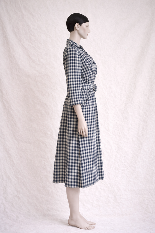 Robe en laine Guy Laroche à carreaux vichy vintage