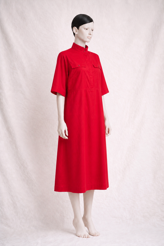 Authentic vintage red cotton dress Lanvin Paris New York