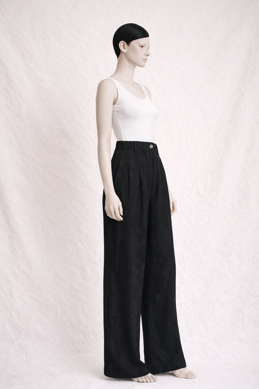 JC de Castelbajac pantalon large authentique effect velours noir