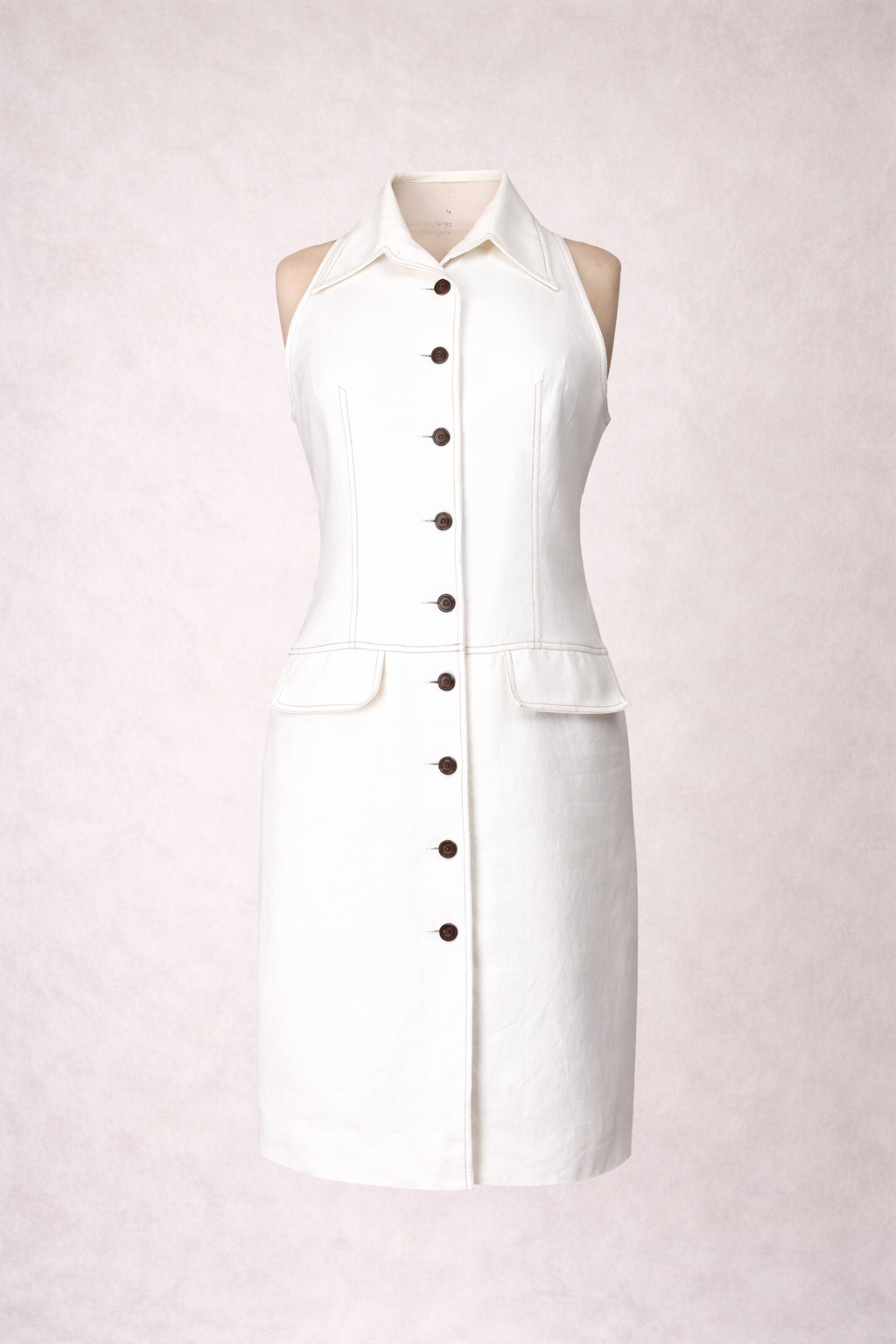 Robe d'été en lin sans manches Nina Ricci vintage