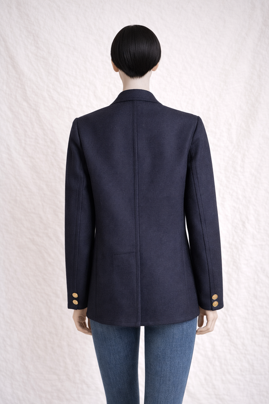 Authentic Burberrys Blazer in Thick Navy Wool