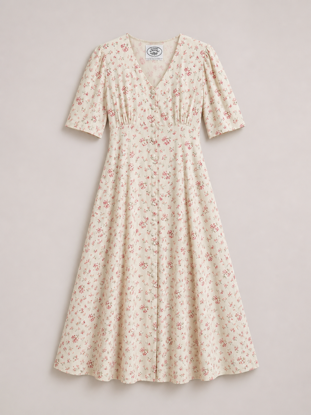 Robe romantique Laura Ashley en viscose à imprimé floral vintage