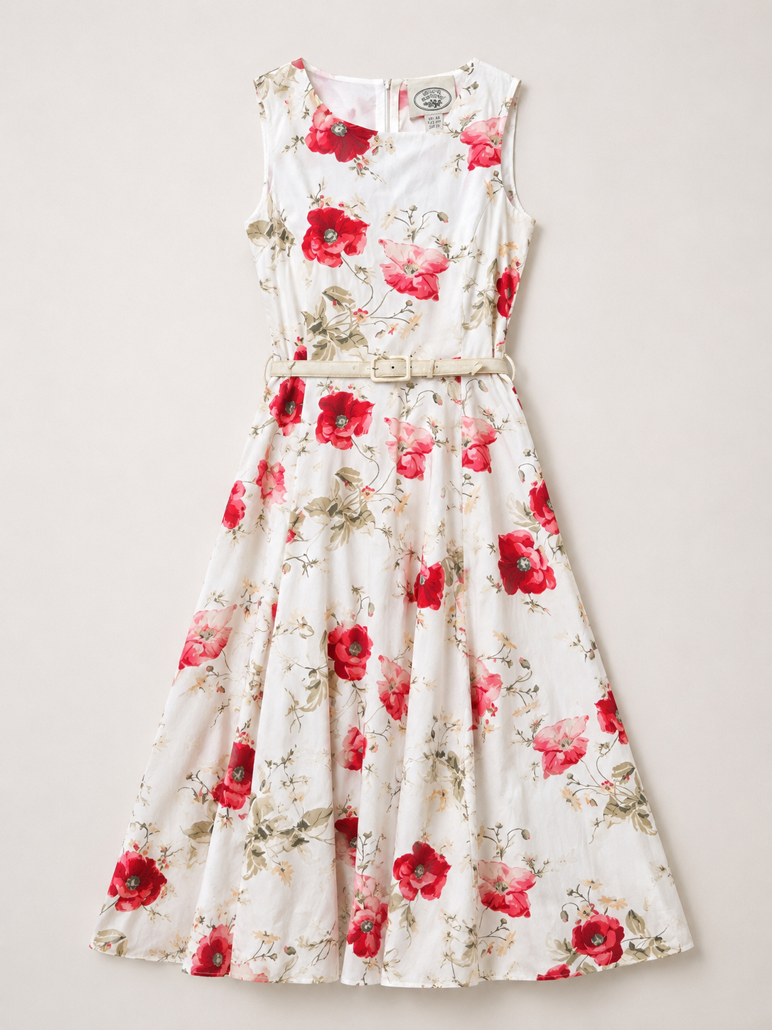 Robe d'été longue sans manches Laura Ashley en coton floral vintage