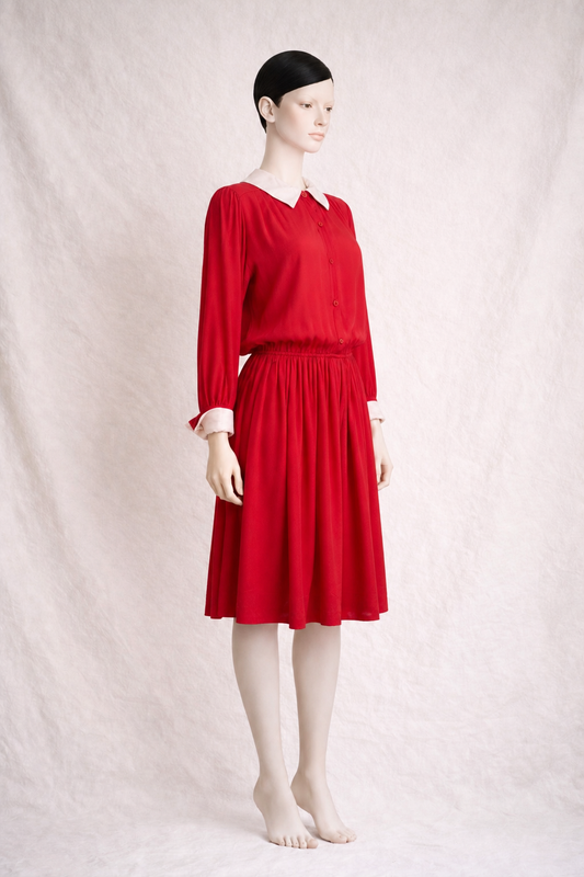 Robe en soie rouge Guy Laroche vintage