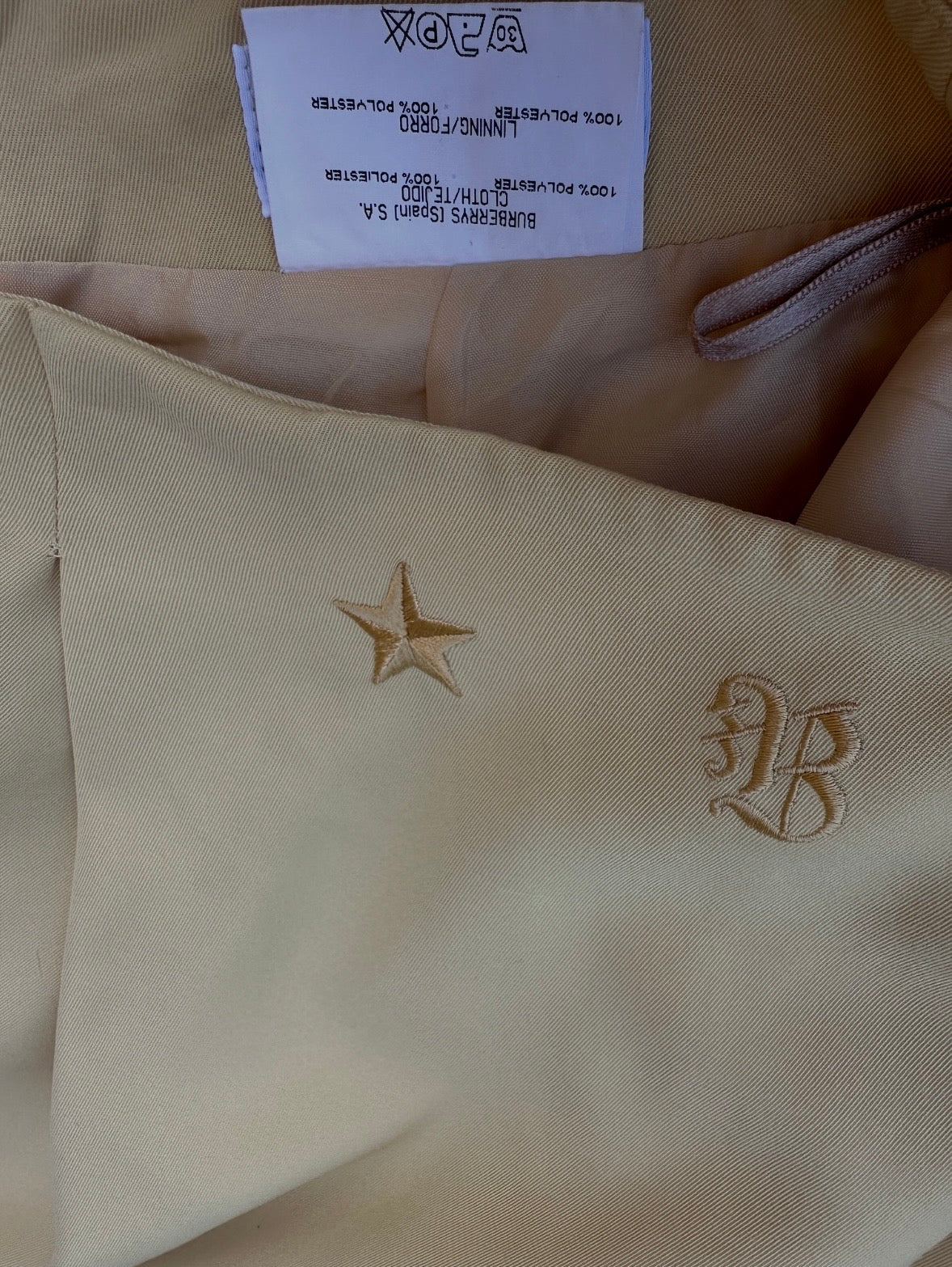 Authentic vintage yellow sand Burberry long skirt