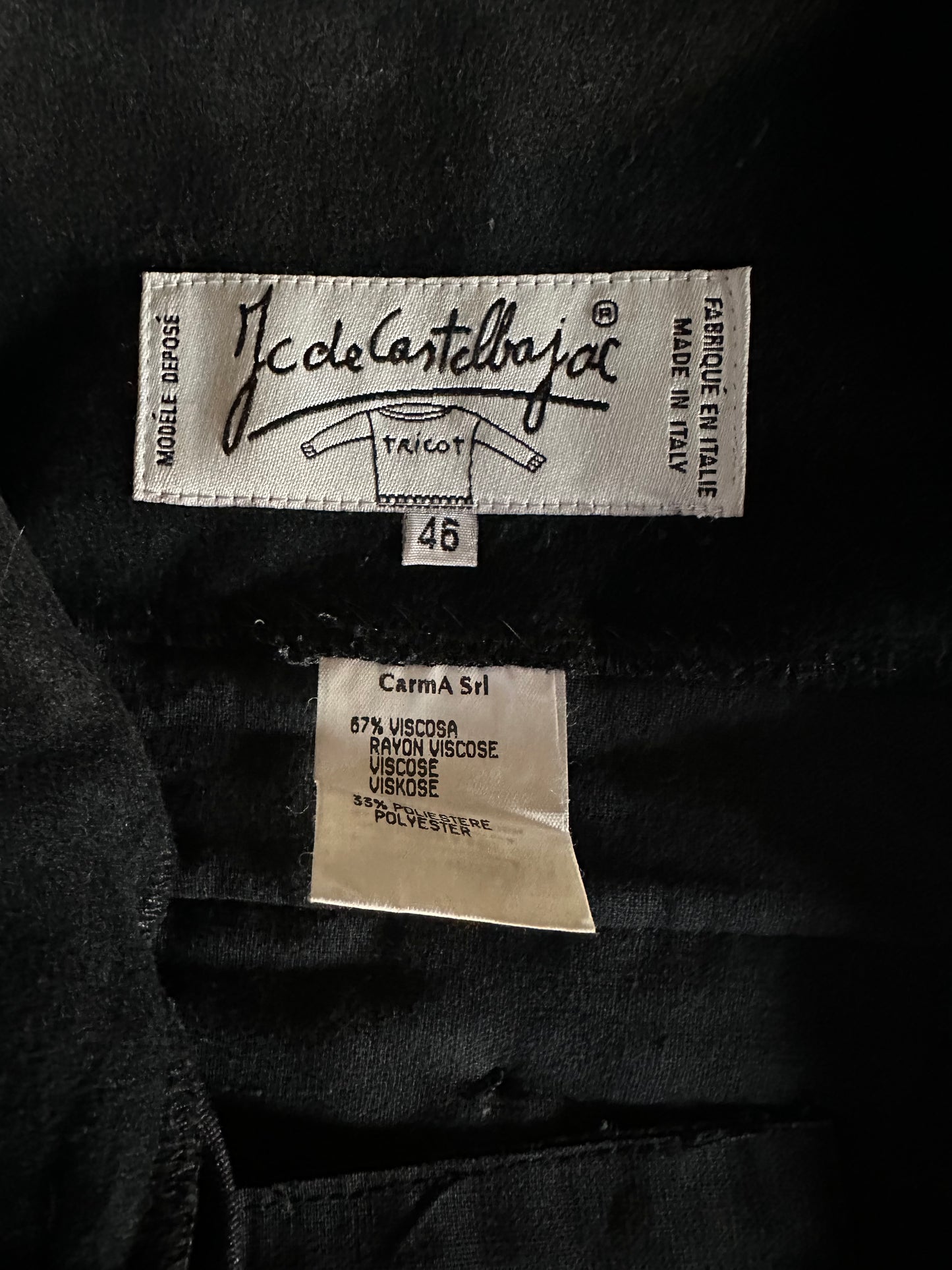 JC de Castelbajac pantalon large authentique effect velours noir