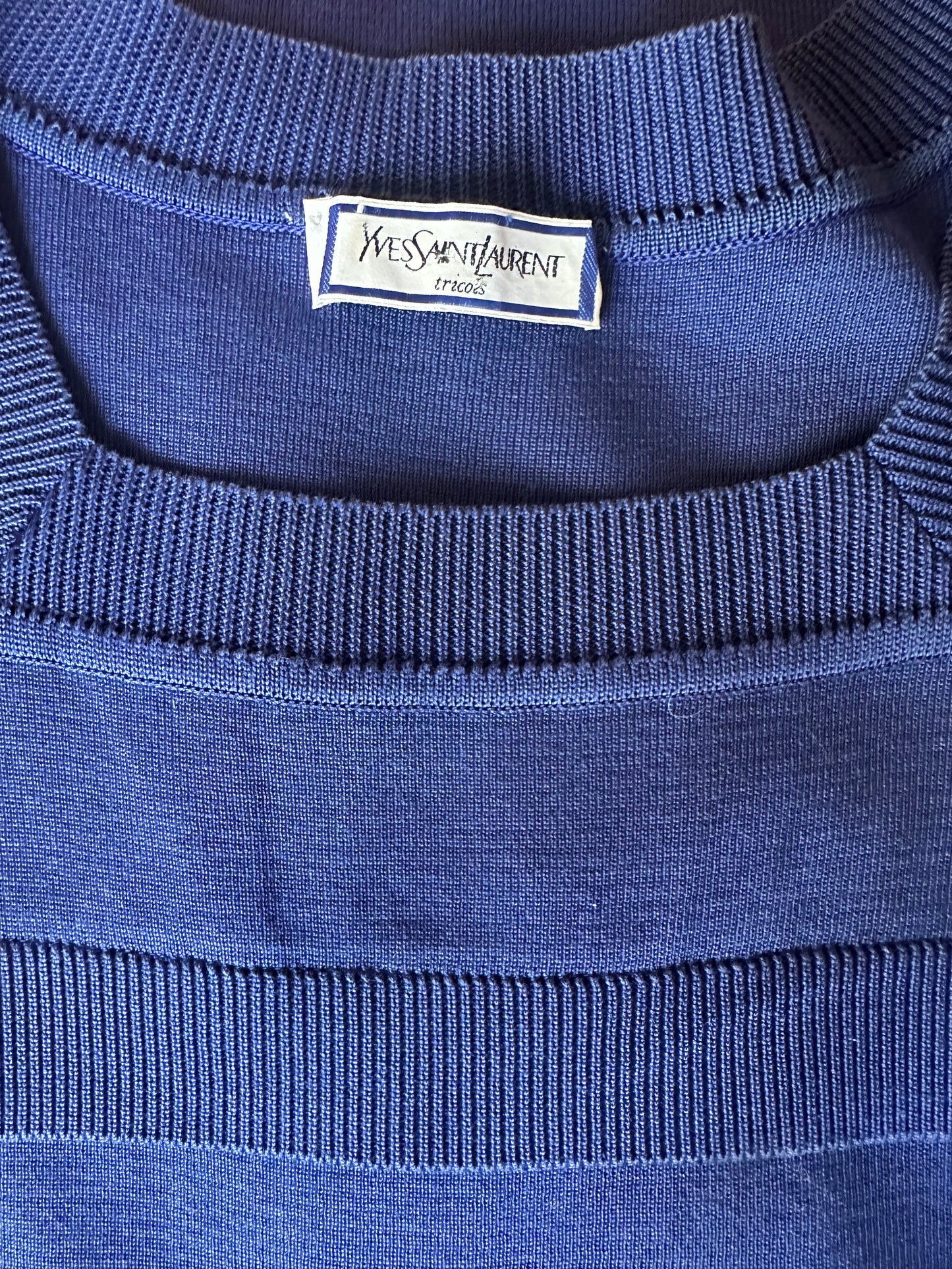 Robe Yves Saint Laurent couleur bleu cobalt vintage authentique