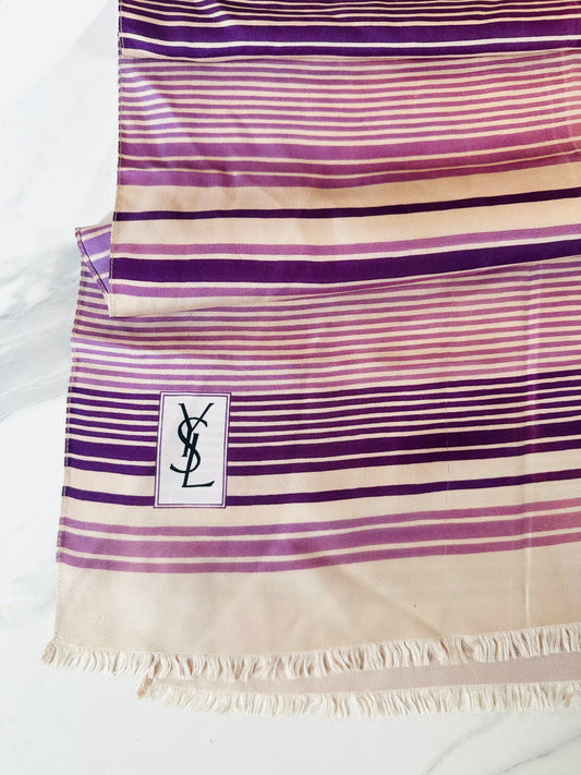 Authentic vintage Yves Saint Laurent silk satin scarf