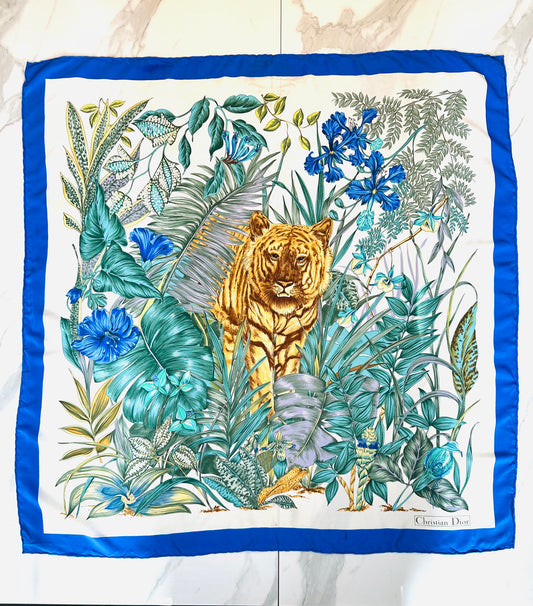 Authentic vintage Christian Dior silk satin scarf