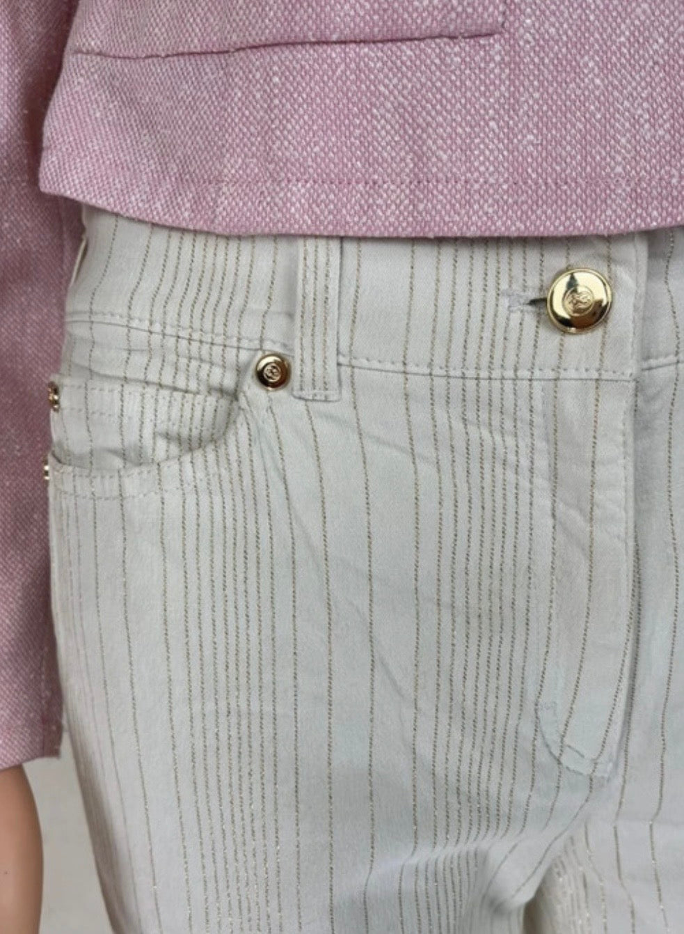 Ecsada jeans blanc doré vintage