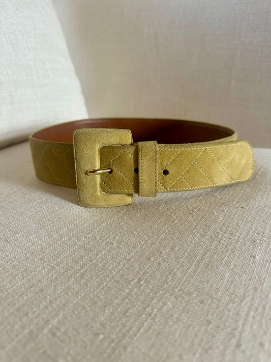 Authentic Prada pistachio green suede belt